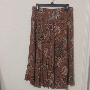Grace Brown Paisley Midi Skirt
